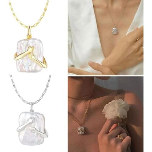 Give Me A Hug Shaped Lover Pendant Necklace For Women Men Fashion Hug Clavicle Chain Chic Choker Goth Vintage Necklace