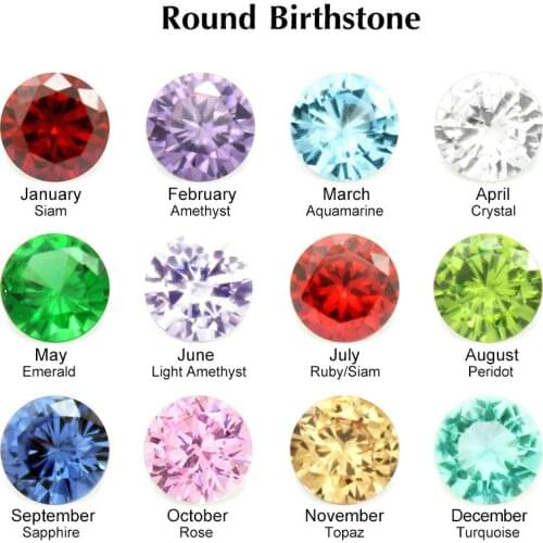 12pcs 5mm Crystal Zircon Birthstone DIY Birthday Stones 12 Months Floating Charms
