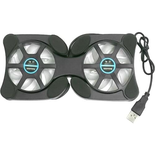 14inch Foldable 2 USB fan Port Mini Laptop notebook cooling pad Cooler Cooling Pad Folding Cooler Fan Computer Accessories