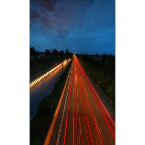 5x7ft Night Light Road Tree Photography Backdrops Photo Props Studio Background