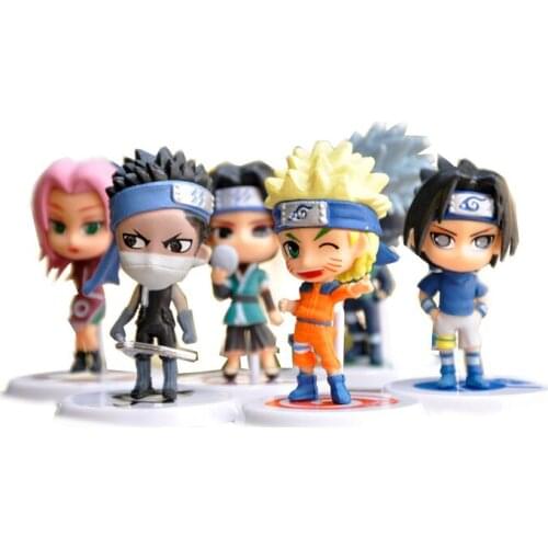 NARUTO Anime Figures Naruto Kakashi Sasuke and Other 6 Dolls Set Desktop Decoration Cake Decorations Action Figure Children Toys
