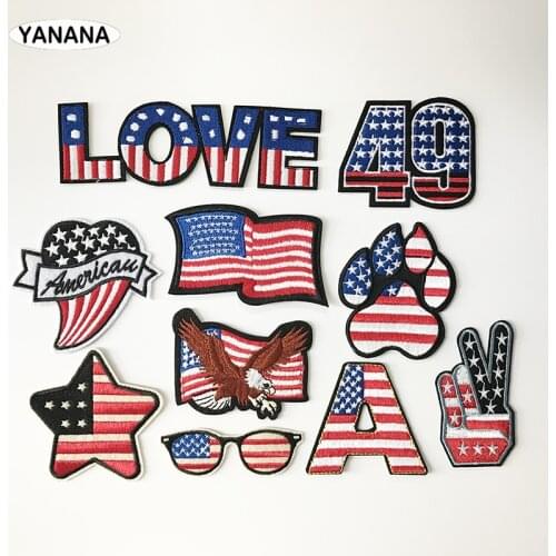 The Banner the Stars and Stripes patch DIY Clothing Iron on sticker Embroidered Patch Sew On Fabric Badge DIY