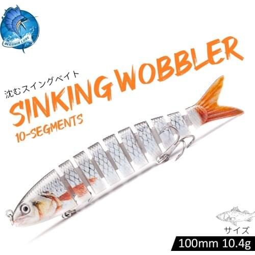 Begonia Lure SwimBait Fishing Wobblers For Pike 10CM 10.4G Crankbait Slow Sinking Artificial Bait for Fishing Accessories