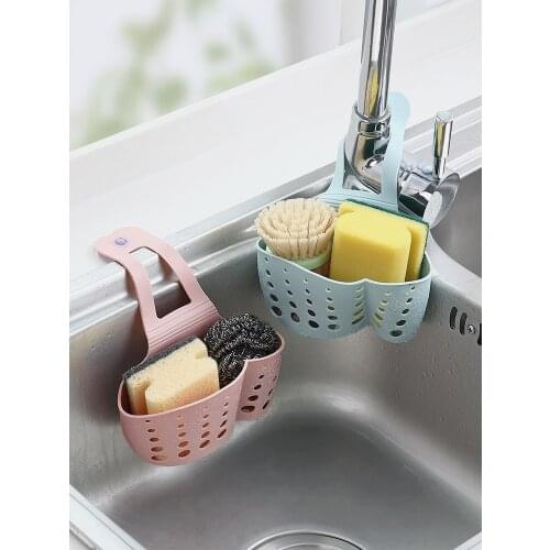 Household suction cup type drain hanging bag kitchen supplies sink storage hanging basket sink faucet rack drain rack