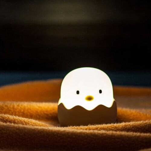 Kids Chick Night Light Soft Silicone Adjustable Baby Night Light With Touch Sensor Cute Creative Egg Shell Baby Night Lamp