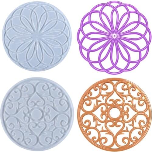 DIY Crystal Epoxy Resin Mold Jewelry Flower Pattern Coaster Silicone Mold Jewelry Mold Jewelry Accessories