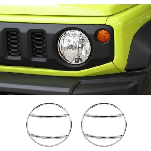 For Suzuki Jimny 2019+ 2Pcs Car Front Light Lamp Decoration Cover Trim Styling Exterior Auto Moldings