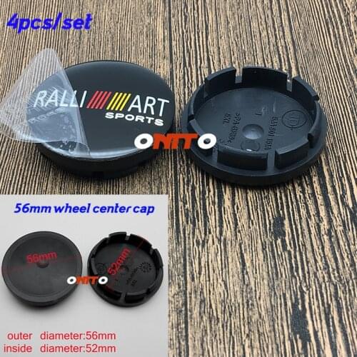 Hot Accessorie 4PC 56mm 2.2inch RALLIART Sports Logo Wheel Center cap Hub Rim cover Car Styling for ASX Galant Eclipse L200