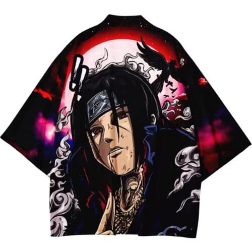 Novelty Anime Kimono Men Boy Boruto Uzumaki Akatsuki 3D Japanese Kimono cardigan men Haori Yukata Short Sleeve cardigan Shirt