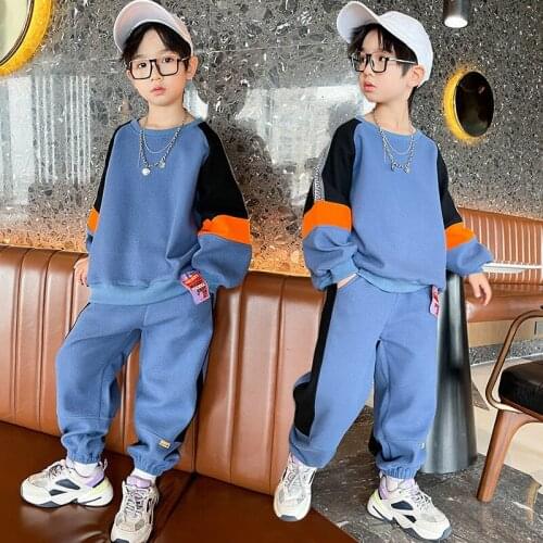 Boys Clothing Set Children Autumn Tracksuit Outfit Big Kids Clothes Korean Boy Clothes Pullover + Pants Two Piece Set 6-14 Years