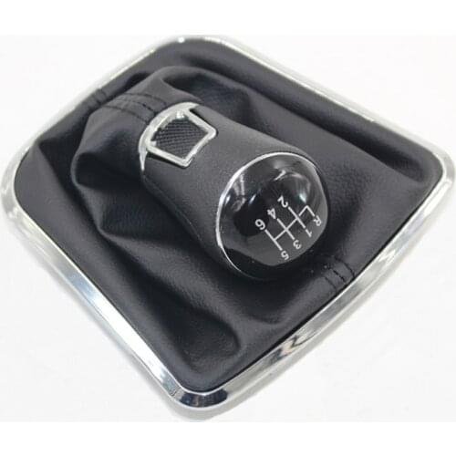 For VW Polo 6C 2015 2016 2017 2018 Car-Stying 5 Speed Gear Stick Gear Shift Knob Lever Leather Boot