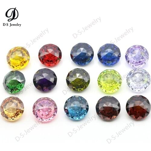 Wholesale Round Shape Two-sided Rose Cut CZ Stone Cubic Zirconia Brilliant Cut Loose Gems 20mm Wholesale Jewelry Stones