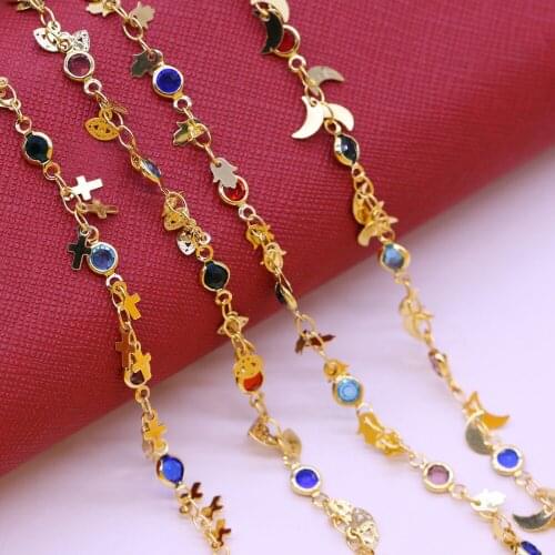 1 Meter Handmade Copper Chain Beads Chains for Jewelry Making DIY Necklace Bracelet Anklet Accessories
