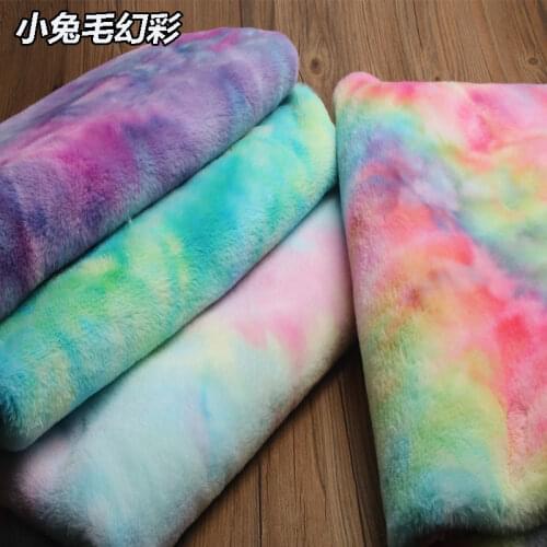 Rabbit fur like plush faux plush fur fabric for winter coat vest Fur collar 160*50cm short hair plush fur tissu telas