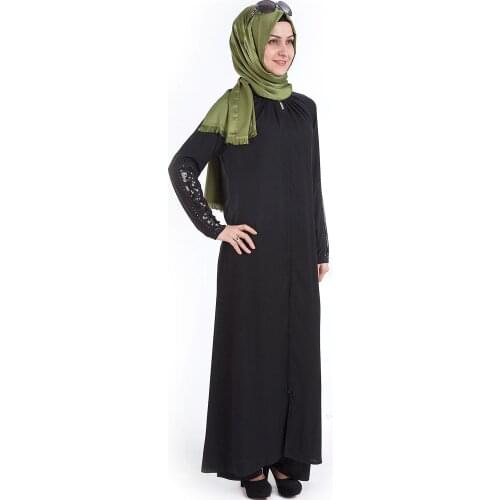 Muslim Fashion Abaya Front Zipper Dubai Silky Soft Ladies Stony Turkey Luxury Ferace Arab Turkey High Quality Elegant Women 004