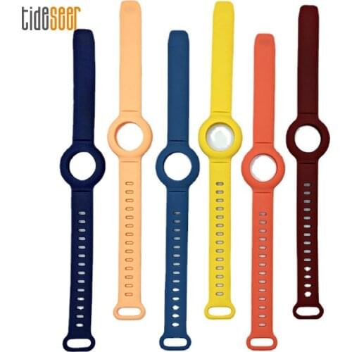Soft Silicone Watch Bands Protection Case For Apple Airtags Strap Anti-Scratch Protective Cover Accessories for Air Tag Shell