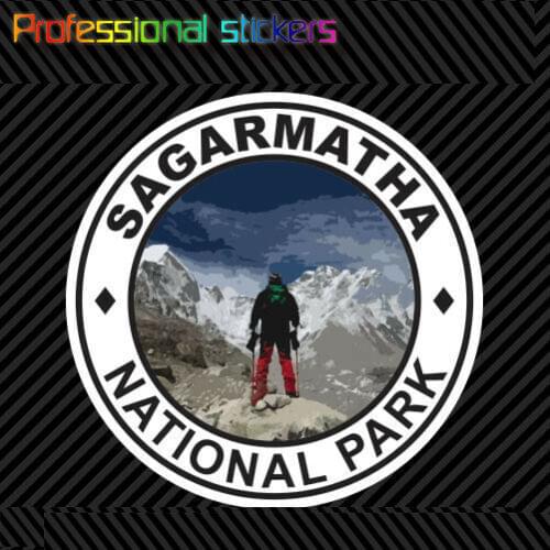 Sagarmatha National Park Sticker Die Cut Vinyl Himalayas Nepal Hike for Car Windows, Laptops, Mobile Phones, Office Supplies