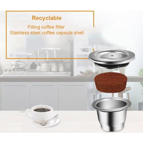 Stainless Steel Coffee Filter Reusable Coffee Capsule Office And Home Coffee Filter Cup For Nespresso Coffee Machine Models