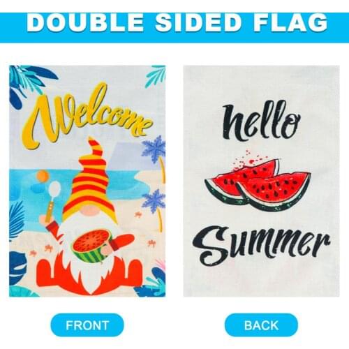 New Hello Summer Garden Flag Gnomes for indoor and outdoor summer decoration