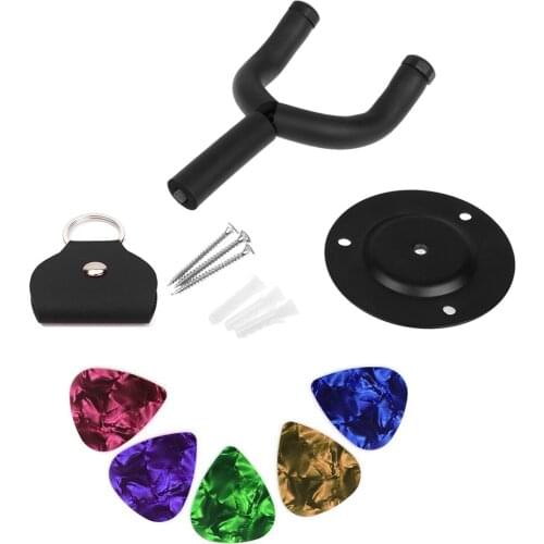 Guitar Stand Rack Hook Black Electric Guitar Wall Hanger Holder Giotar Picks Mount for All Size Instruments Parts & Accessories