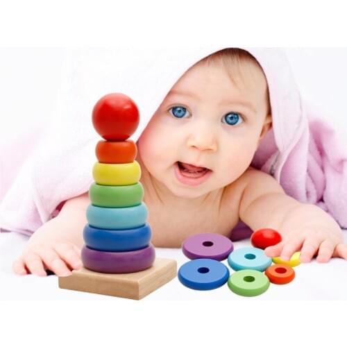 Educational toys Rainbow Tower / Rainbow Toys / Tumbler Childrens Puzzle Early Learning Toys M12