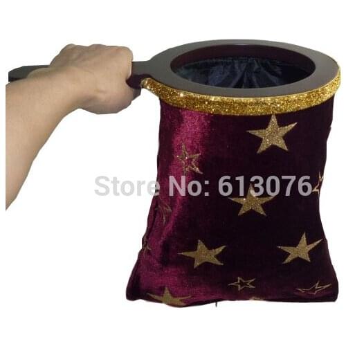 Deluxe Change Bag Repeat / Zipper (Large,With Stars,Wooden handle,34cm) Magic Trick Object Appearing Magie Bag Stage Gimmick