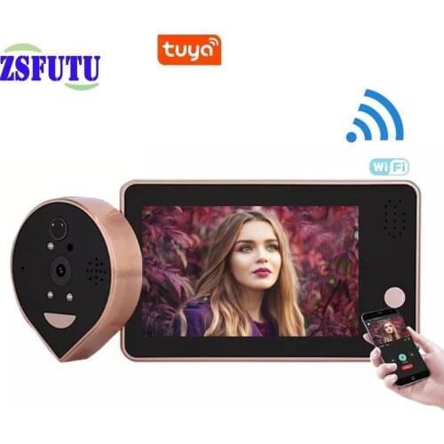 Smart WiFi Video Doorbell Wireless Security Monitor Detection Phone Control Door Peephole Camera Video Eye Viewfinder