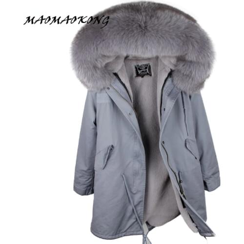 MMK brand parka long new winter jacket women parkas real fur coat real fox fur collar warm thick faux fur inside big fur