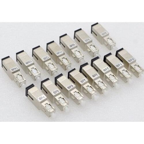 10pcs New SC/UPC Female -SC/UPC Male 1~20dB Fixed Fiber Attenuator Fiber Optic Adapter Connector Coupler Flange Wholesale
