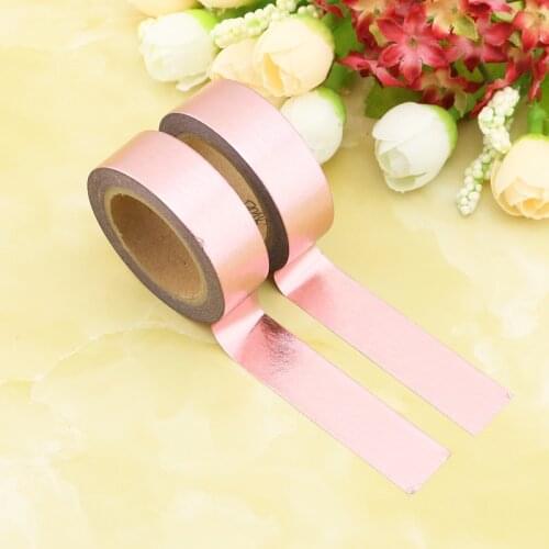 2PCS/lot 10m/roll Rose gold solid foil washi tapes DIY decoration scrapbook Planner masking tape adhesive kawaii stationery