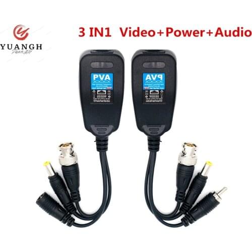 5 Pairs HD BNC Video Power Balun Audio To RJ45 Connector HD-CVI/TVI/AHD Transceiver For Security Surveillance Camera System