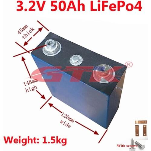 GTK LiFePo4 3.2v 50Ah battery lithium 150A 3C high discharge for diy 12V 24V solar Inverter electric vehicle golf cart