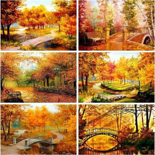 EverShine Diamond Mosaic Full Square Drill Landscape Diamond Painting Forest Bead Embroidery Autumn Cross Stitch Handmade Gift