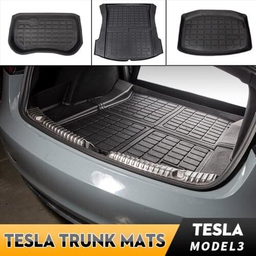 For Tesla Model 3 2021 Car Rear Trunk Mat Auto Foldable TPE Waterproof Protective Pads Cargo Liner Trunk Tray Floor Mat