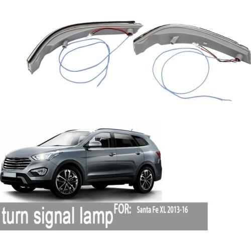 Side Rearview Mirror Blinks LED Turn Signal Indicator for Hyundai Santa Fe 2013-2016 87613B8000 Amber&Blue