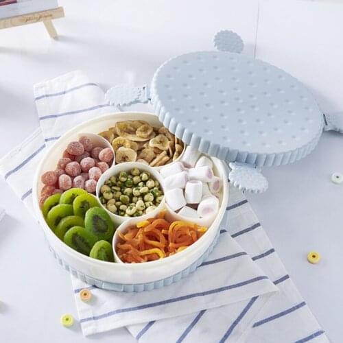 Six Grid Snacks Boxes Storage Case Sealed Box With Cover Multi-Use Can Good Western Kitchen Utensils Christmas Candy Cases 1pcs