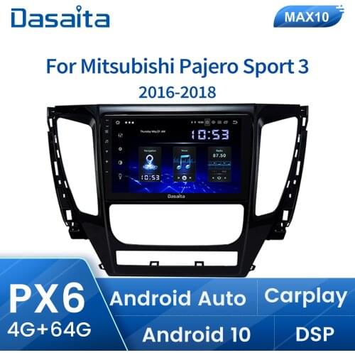 Dasaita Android 10.0 Car Multimedia 9" HD Touch Screen For Mitsubishi Pajero Sport 2017 BT5.0 4GB RAM TDA7850