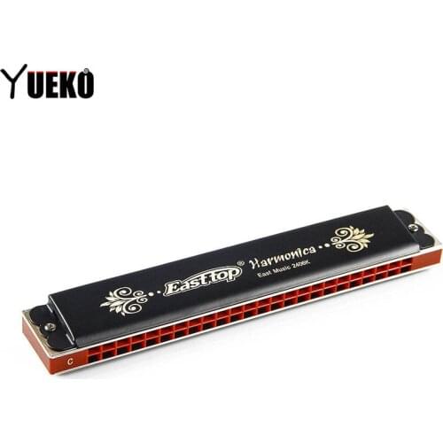Easttop new tremolo T2406K 24holes harmonica tremolo harmonica mouth organ black paint