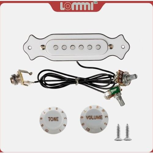 LOMMI Electric Guitar Pickup Soundhole Wiring Harness Guitar Prewired Pickup Jack With Cable Knobs For Electric Acoustic Parts