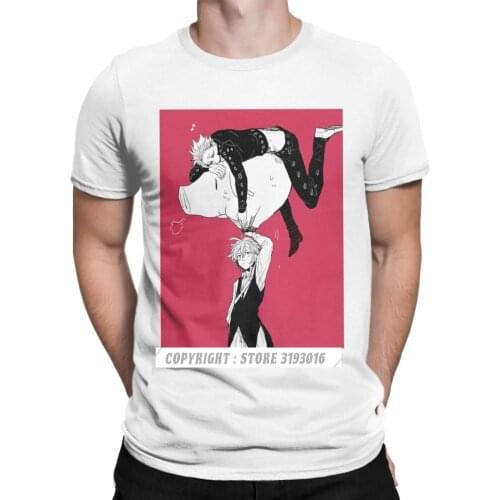 Coupons Men T-Shirts Ban Meliodas The Seven Deadly Sins Anime Nanatsu No Taizai Pig Ban Elaine T Shirt Custom