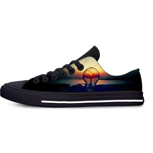 Bulb Cartoon Anime Hot Funny Fashion Cool Classic Casual Cloth Shoes Low Top Lightweight Breathable 3D Print Men women Sneakers