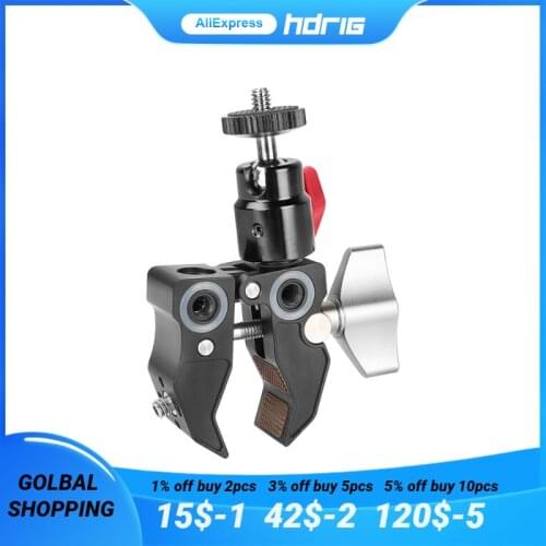 HDRiG Mini Ball Head With Super Clamp For Camera Accessories Mount Can Mount On The Tripod Legs For Photo Studio