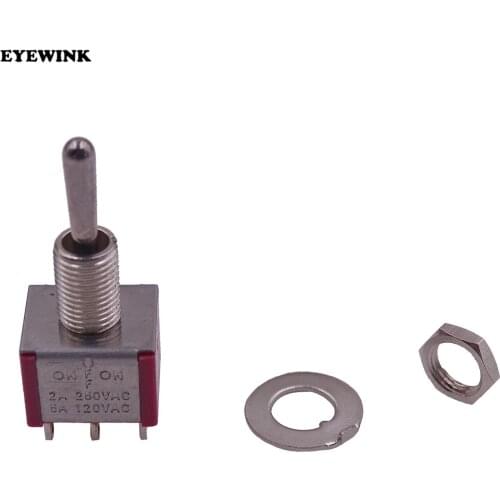 MTS-223 Self-resetting Toggle Switch 6pin On-Off-On 13*11.6MM Silver Contact 6P 125V 5A 250V 2A Power Toggle Switches