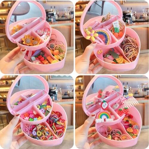 1 Set Baby Girls Cute Cartoon Flower Scrunchies Rubber Bands Hairpins Children Lovely Ornament Hair Clips Kids Hair Accessories