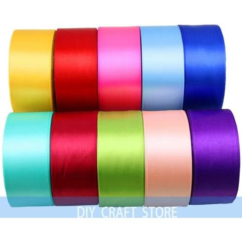 2'' 50mm Single Face Satin Ribbon For Wedding Party Birthday Christmas Gift Decor 22Meters