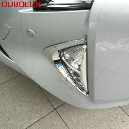 OUBOLUN For Toyota Prius 2016 2017 2018 Front Fog Light Lamp Foglight Eyelid Eyebrow Sticker Molding Cover Trim Accessories ABS