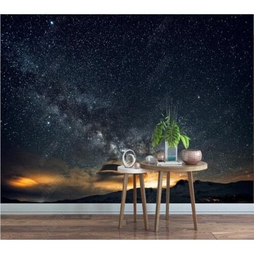 Papel de parede Starry sky stars sky universe dark night fantasy 3D wallpaper mural,living room home decor