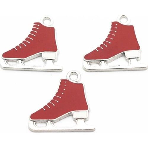 20pcs/lot Alloy ice skates Dangle Charms Lobster Clasp Hanging Charm For Pendant Earrings Floating Charms Jewelry