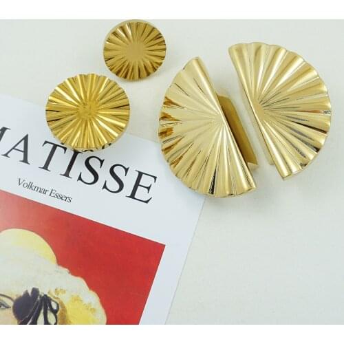Semi-Circular Shape Cabinet Pulls Handles European Furniture Handles Sector Drawer Pulls Brass Kitchen Cupboard Gold Pull Knob