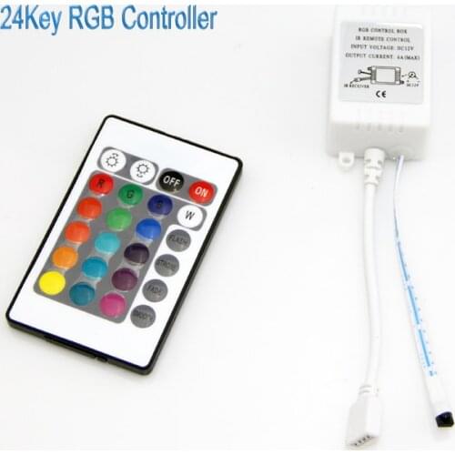 RGB Controller 24 keys IR Remote Control + Controller Applicable to SMD 3528 5050 RGB LED Strip Free Shipping